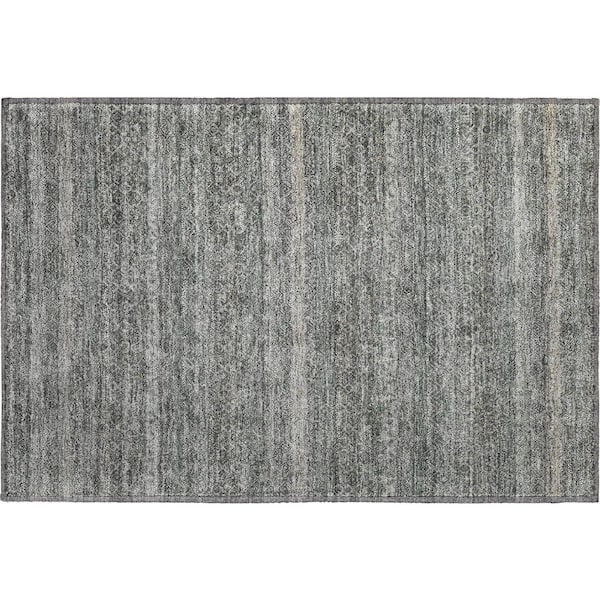 Mayfield Premium Machine Washable Abstract AMF2105 Pewter 2 ft. x 3 ft. Accent Rug