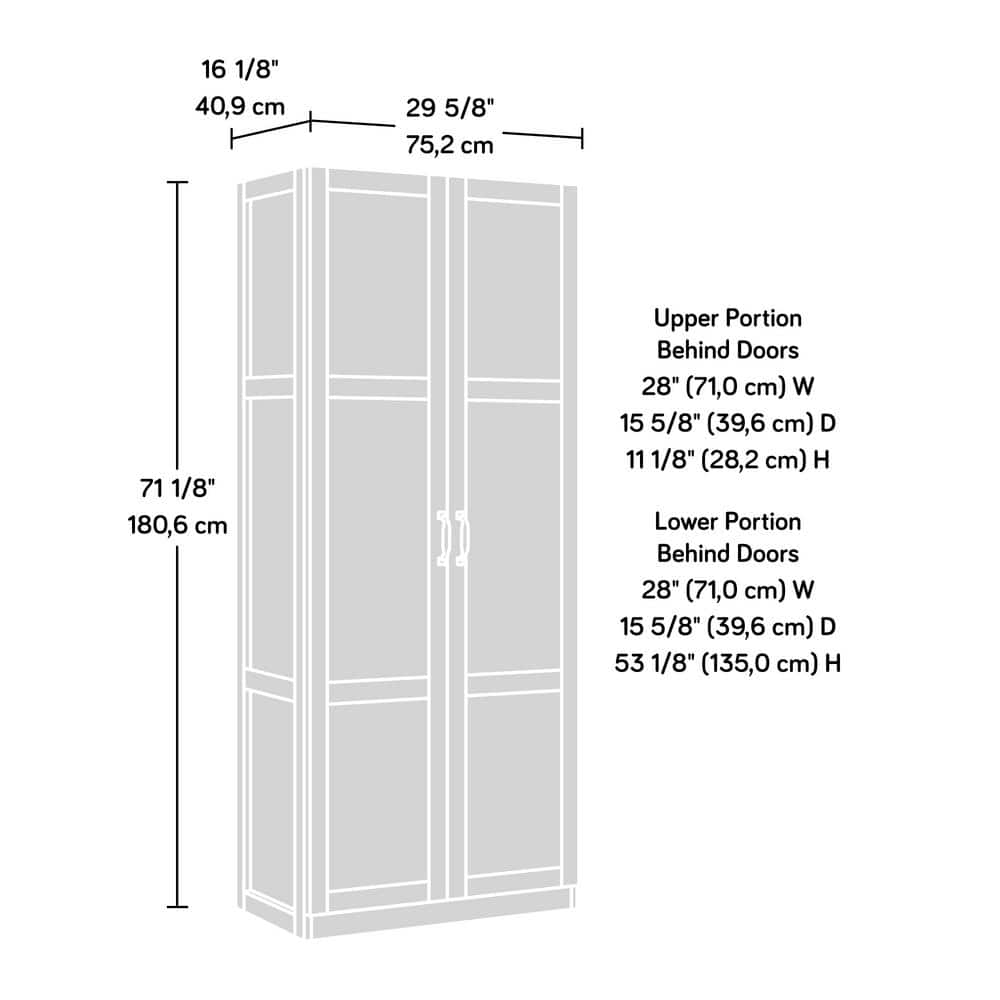 Silver Sycamore Tall Adjustable Shelving Storage Cabinet