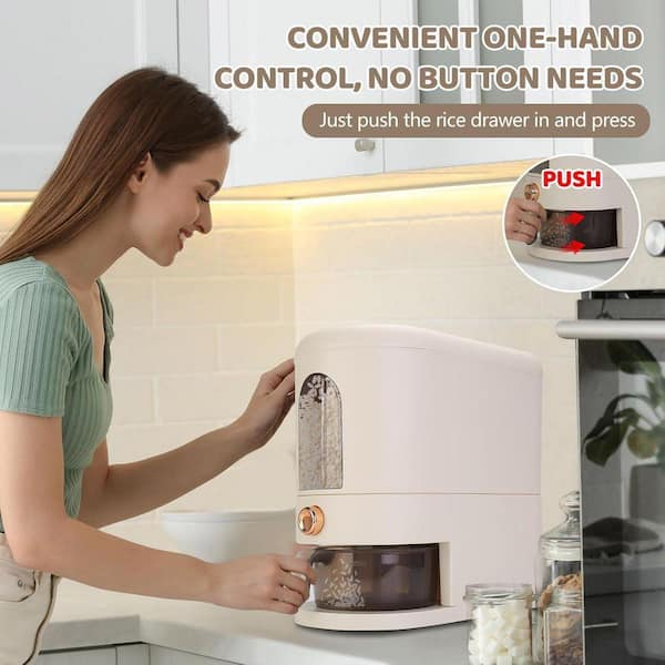 Contenitore Per Riso E Cereali Con Dispenser Da 12L – Scatola Ermetica Trasparente Con Finestra, Misurino Incluso, Fino A 10kg