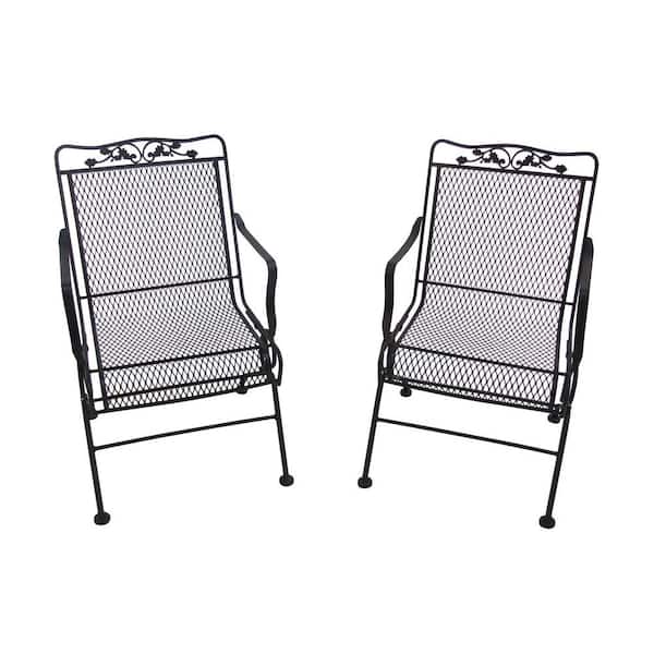 Arlington House Glenbrook Black Patio Action Chairs (2-Pack)