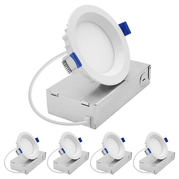 4 In. Integrated LED  Regressed Mini Panel Light, 5CCT, 8W/11W, 600/900 Lumens, CRI90, Dual Dimmable, 100°, ETL 4 Pack