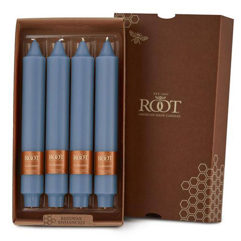 ROOT CANDLES Smooth 9 in. Williamsburg Blue Unscented Taper