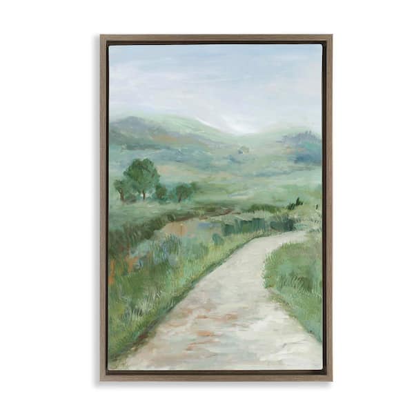 Curving Path Landscape by Jacob Q Brown Floater Frame Nature Graphic Art Print 25 in. x 17 in.