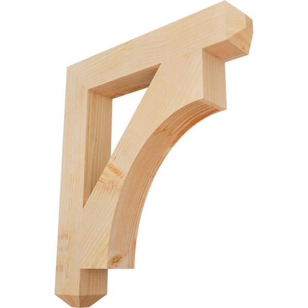 Ekena Millwork 3.5 in. x 28 in. x 24 in. Douglas Fir Westlake Craftsman Smooth Bracket