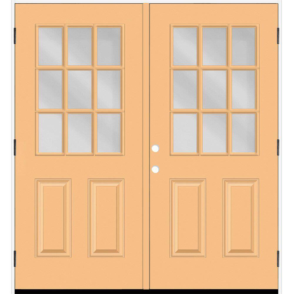 Reliant 72 in. x 80 in. 2P 1/2L 9L-SDL Clear Glass LHOS Jackfruit Finish Fiberglass Double Prehung Front Door 4 in. Jamb price history on PriceWatchPro