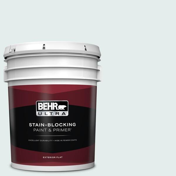 BEHR ULTRA 5 gal. #530C-1 Club Soda Flat Exterior Paint & Primer