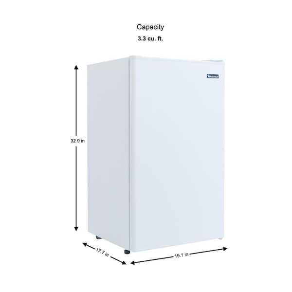 Honeywell Compact Refrigerator 3.3 Cu ft Mini Fridge with Freezer, Stainless Steel - H33MRS