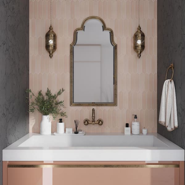 Piquet Pink 2 in. x 10 in. Matte Ceramic Picket Wall and Floor Tile (5.38 sq. ft./case) (44-pack)