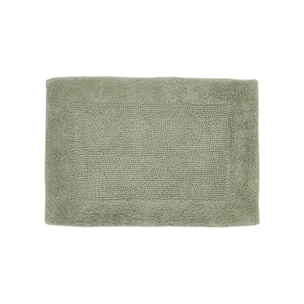 Edge Collection Dark Sage Cotton Tufted Reversible Bath Rug 17" x 24"