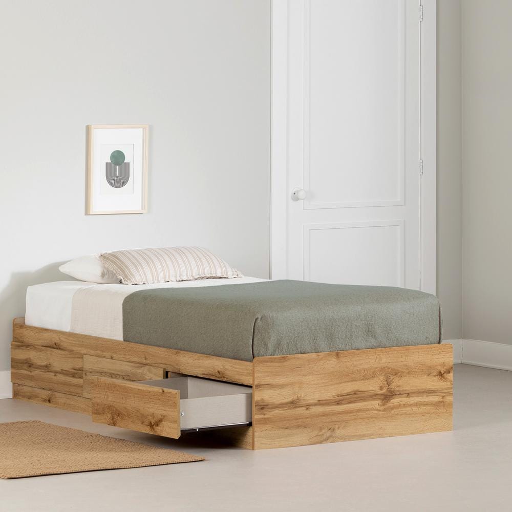 Nordik Oak Twin Captain's Bed with 3 Storage Drawers