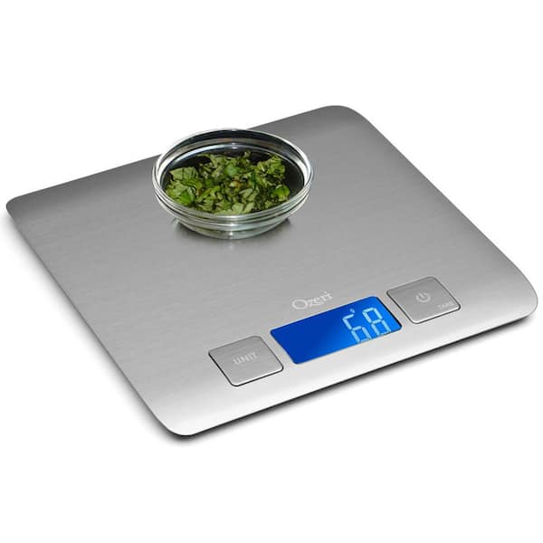 Ollieroo® Digital Food Scale Kitchen Aid with Pronto LCD Display Stainless  Steel Platform 11lb Silver