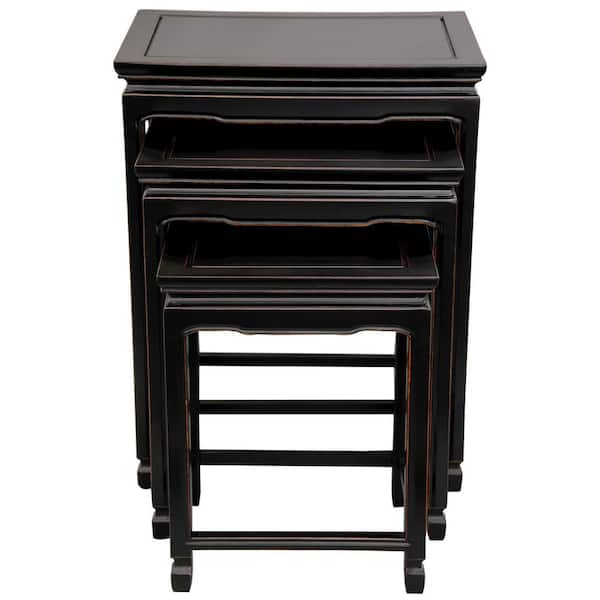 Nesting Black 3-Piece Nesting End Table