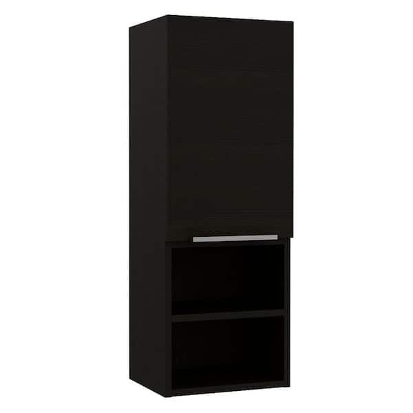 Amucolo 11.81 in. W x 32.1 in. H Black Rectangular Wall Surface Mount Bathroom Storage Medicine Cabinet