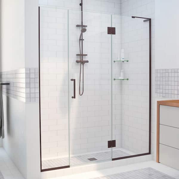 DreamLine Unidoor-X 61 to 61.5 in. x 72 in. Frameless Hinged Shower Door in Oil Rubbed Bronze