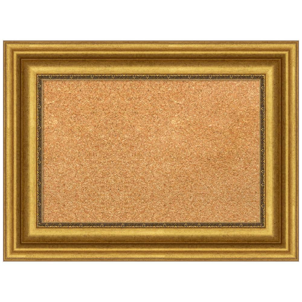 Parlor Gold Framed Natural Cork Bulletin Board 24x18