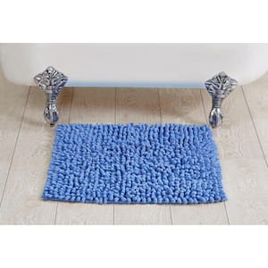 Loopy Chenille Collection Blue 24 in. x 24 in. 100% Cotton Bath Rug