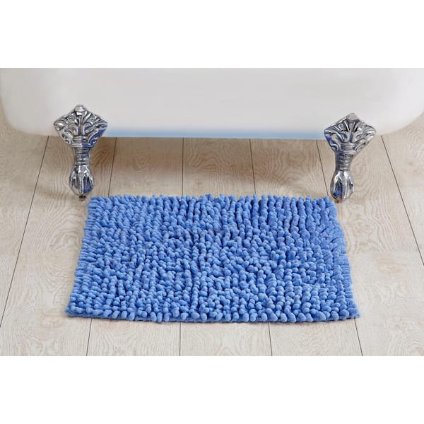 Better Trends Loopy Chenille Collection Blue 24 in. x 24 in. 100% Cotton Bath Rug