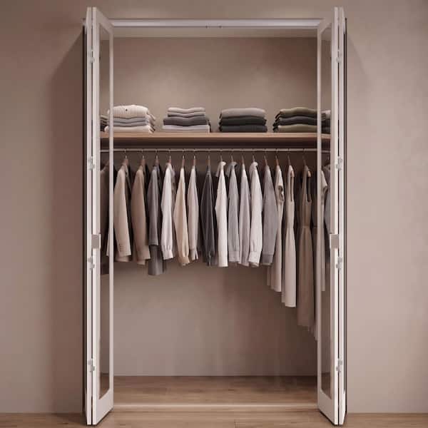 Mir-Mel Primed Mirror Trim Solid MDF Interior Closet Bi-fold Door