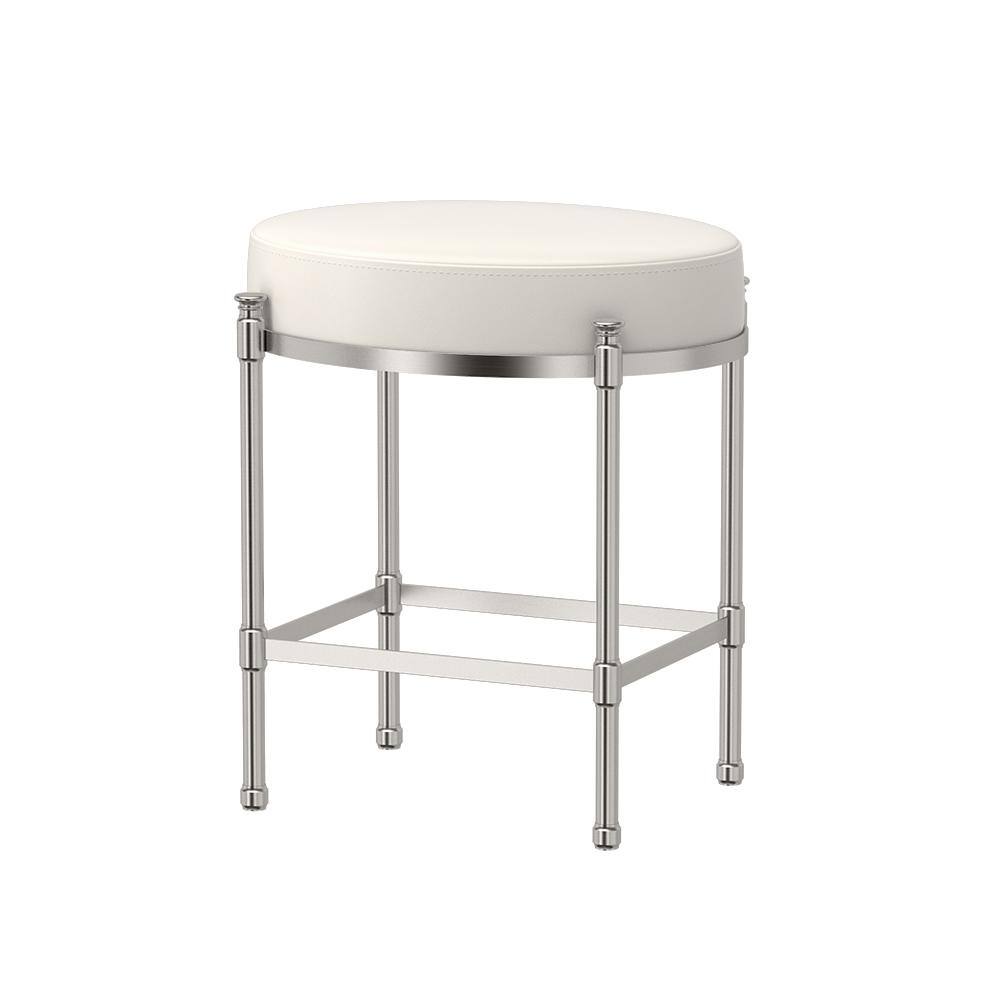 polished nickel vanity stool