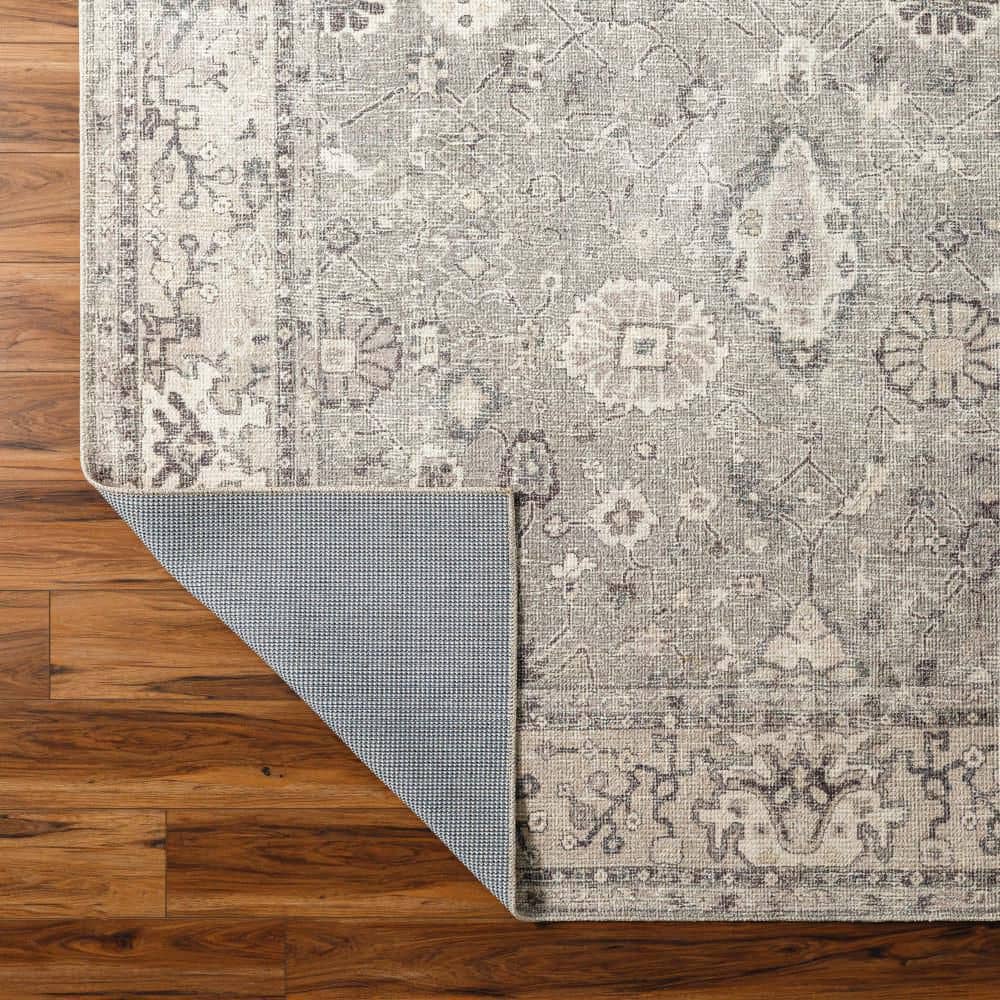 Feather Gray Synthetic Runner Rug, 2'7" x 7'3"