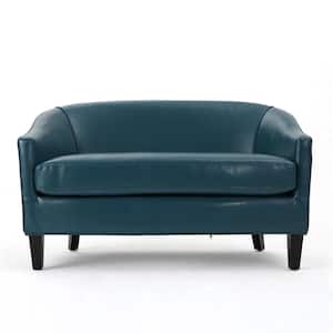 Justine 49 in. Teal Polyester 3-Seat Loveseat with Removable Cushions