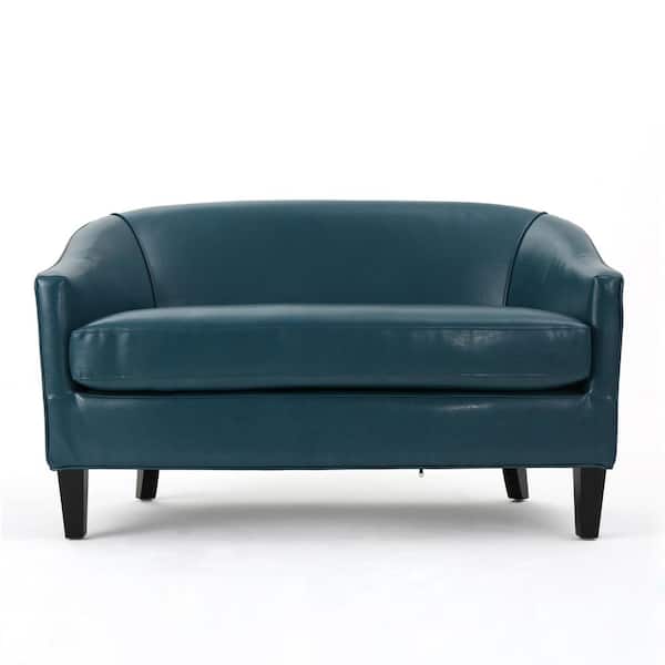 Noble House Justine 48.8 in. Teal Polyester 3-Seater Loveseat with Removable Cushions