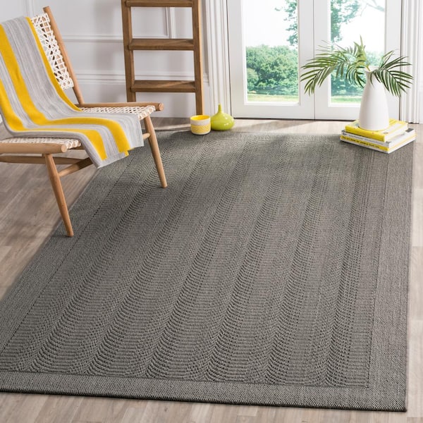 Palm Beach Ash Doormat 2 ft. x 3 ft. Border Solid Area Rug