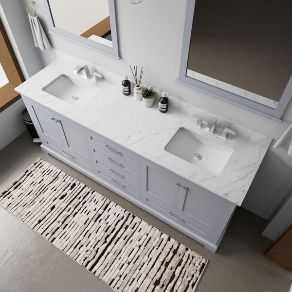 Dukes 80 in. W x 22 in. D Dark Grey Double Bath Vanity without Top