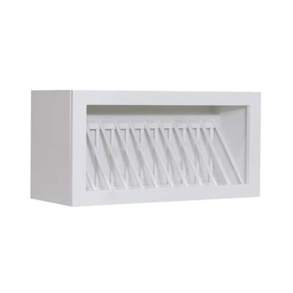 Anchester Assembled 30 in. x 15 in. x 12 in. Wall Dish Holder Cabinet in White