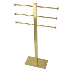 Edenscape 3-Bar Freestanding Towel Rack in Brushed Brass