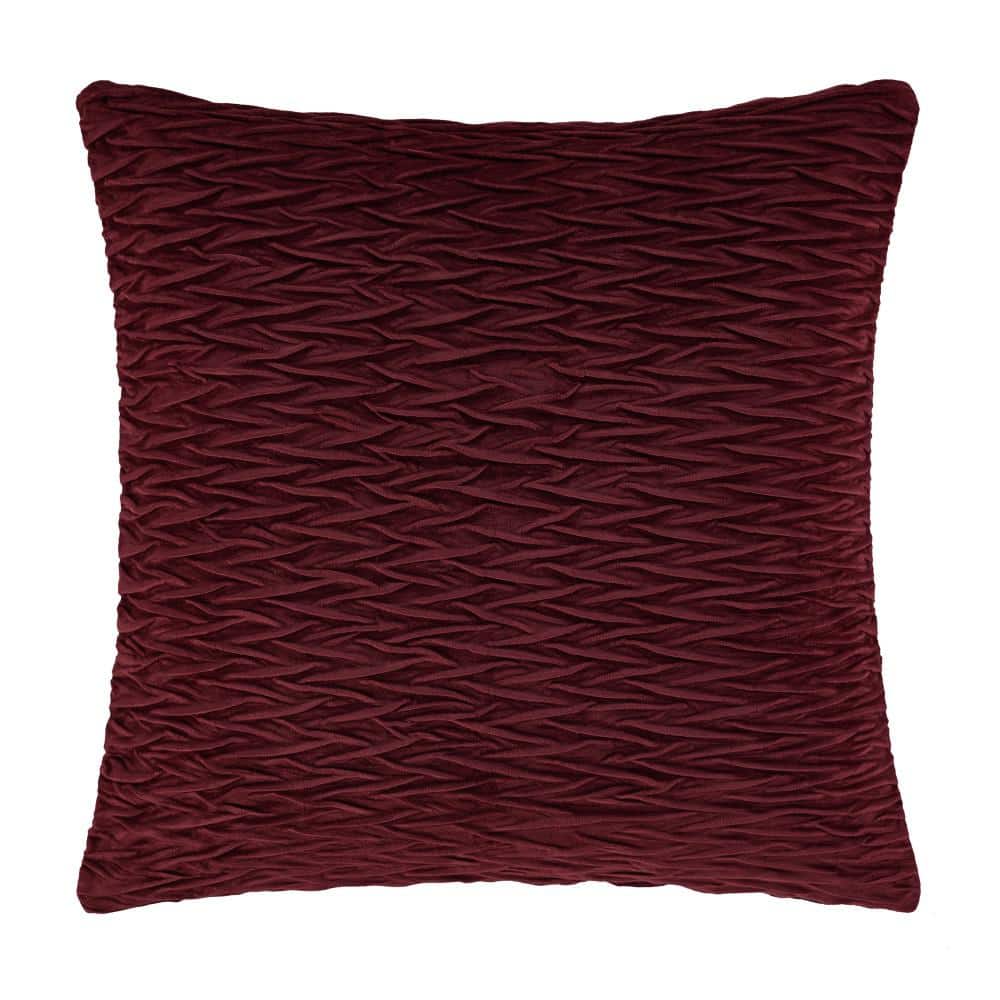 Toulhouse Ripple Red Polyester 20 in. Square Decorative Throw Pillow Cover 