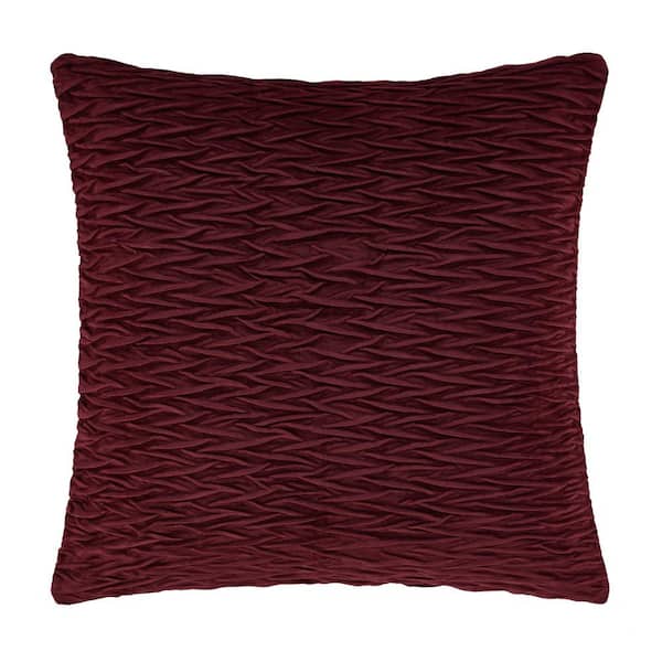 Unbranded Toulhouse Ripple Red Polyester 20 in. Square Decorative Throw Pillow Cover 20 x 20 in.