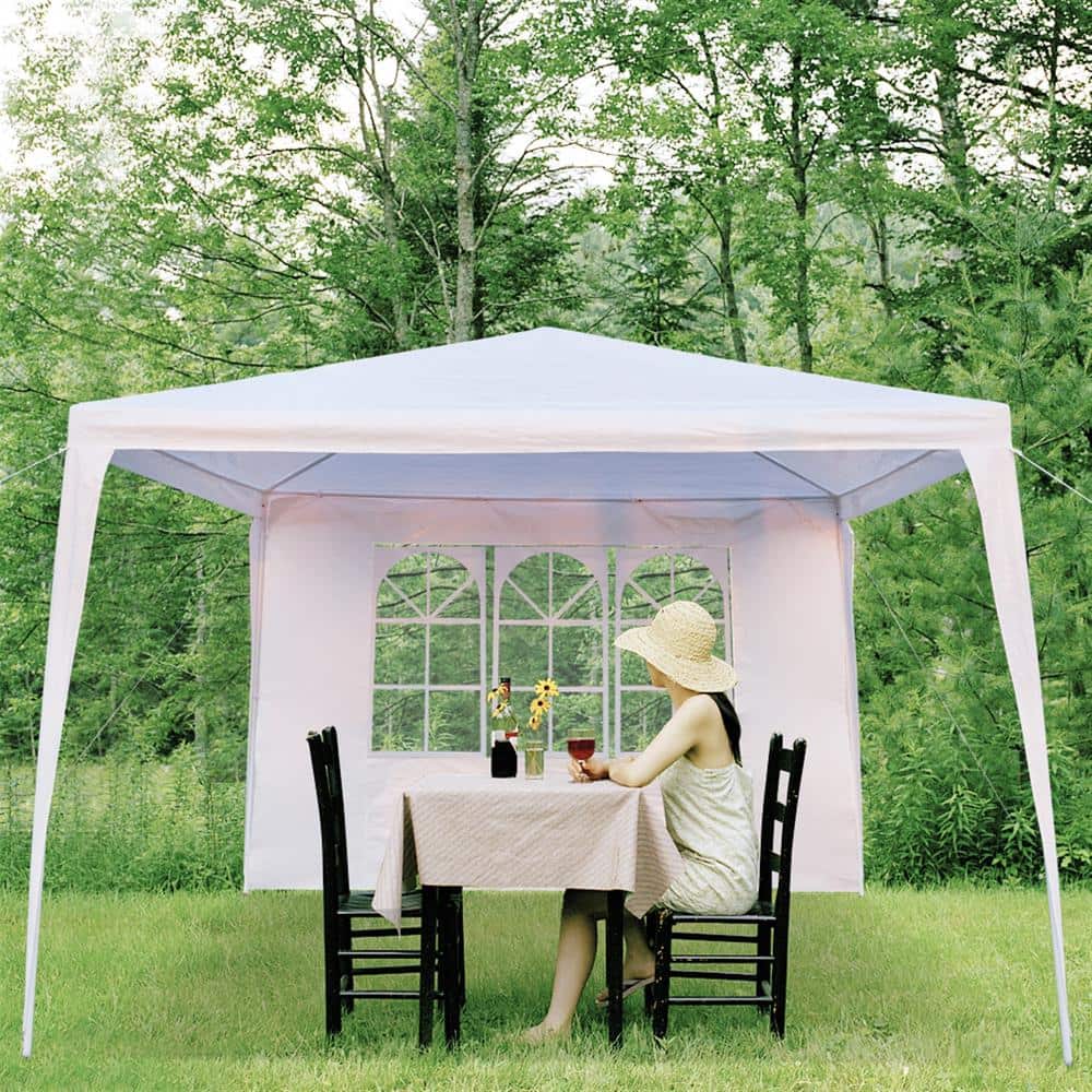 10x10 White Waterproof PE Cloth Party Tent with Removable Sidewalls