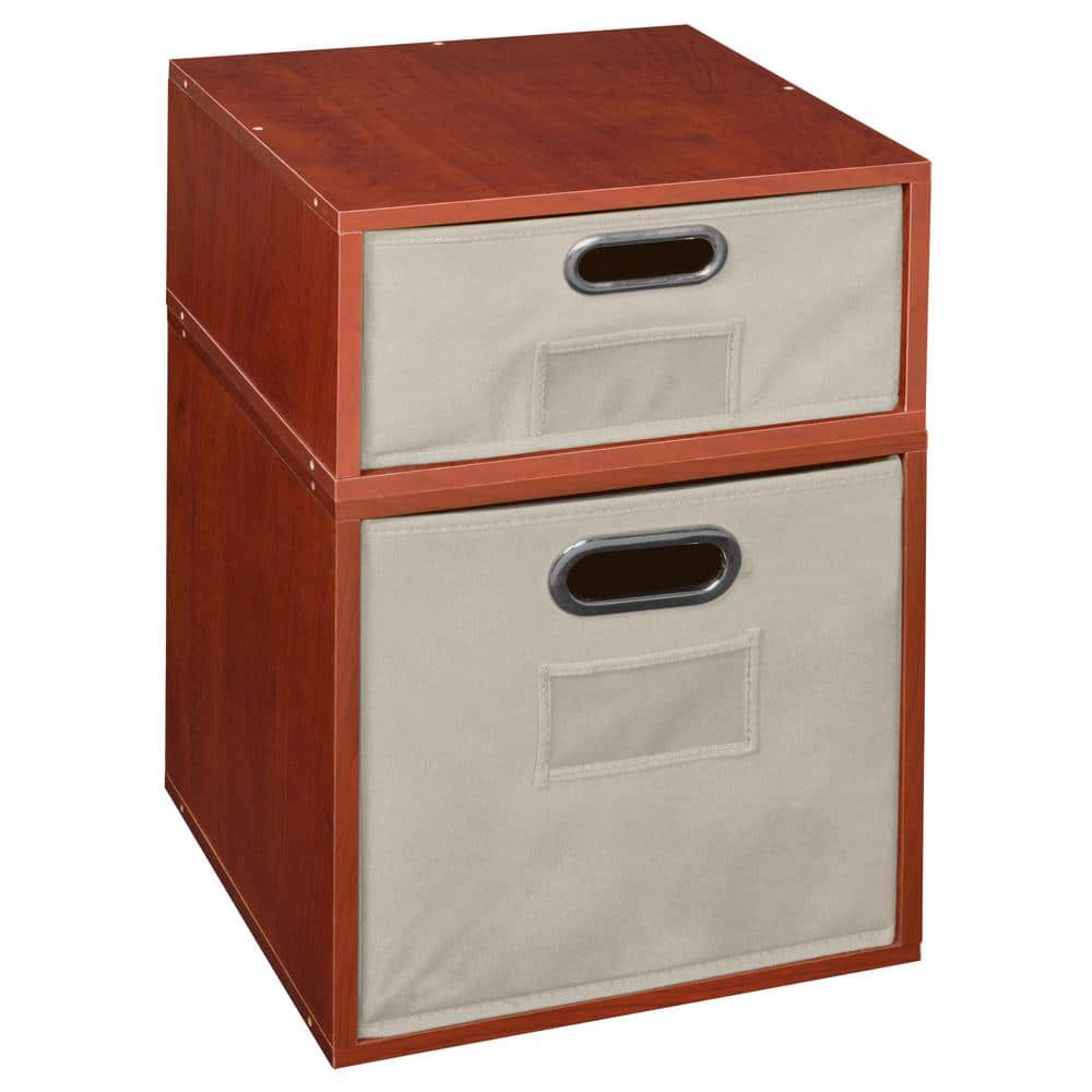 19.5 in. H x 13 in. W x 13 in. D Wood 2- Cube Organizer