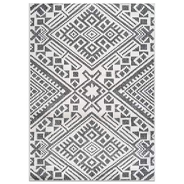 Tribal Pattern Cream 7 ft. 10 in. x 10 ft. Area Rug