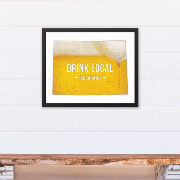 DESIGNS DIRECT 20 in. x 16 in. "Colorado Drink Local Beer  " Printed Framed Canvas Wall Art