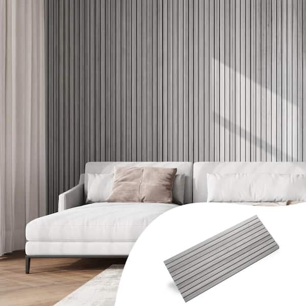 0.79 in. x 16.69 in. x 45.67 in. UltraLight Linari Modern Grey Wall Paneling (4-Pack)