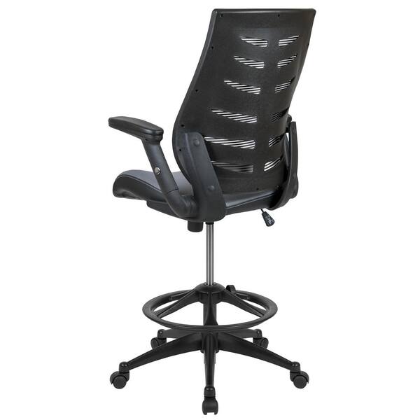 Desk chair PEBRINGE dark grey fabric/black