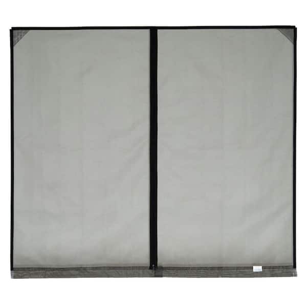 FRESH AIR SCREENS 10 ft. x 7 ft. Stationary Garage Door Screen with 1 Zipper and Mesh Rod Pocket