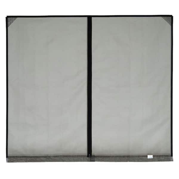 FRESH AIR SCREENS 8 ft. x 7 ft. Stationary Garage Door Screen with 1 Zipper and Mesh Rod Pocket