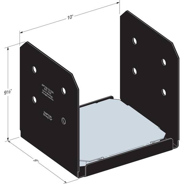 Simpson Strong-Tie Post Bases 10x10 Rough Powder-Coated Collection ZMAX Black 