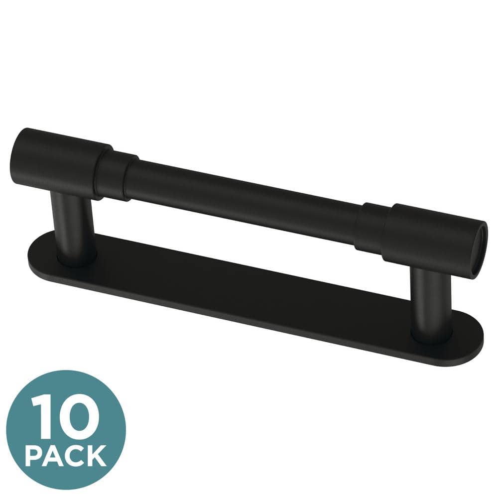 (10-Pack) Round Layered Backplate 3 in. (76 mm) Modern Matte Black Cabinet Handle Drawer Bar Pulls price history on PriceWatchPro