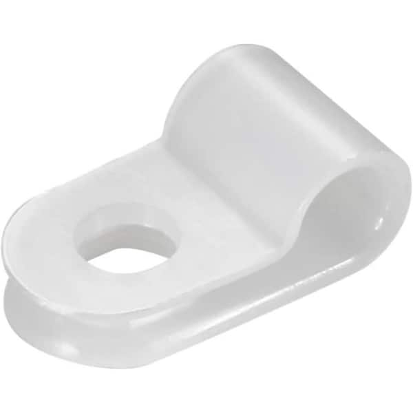 R-Type Cable Clamps 3/16 in. Nylon Wire Clips Fasteners Durable White Wire Management 200-Pack