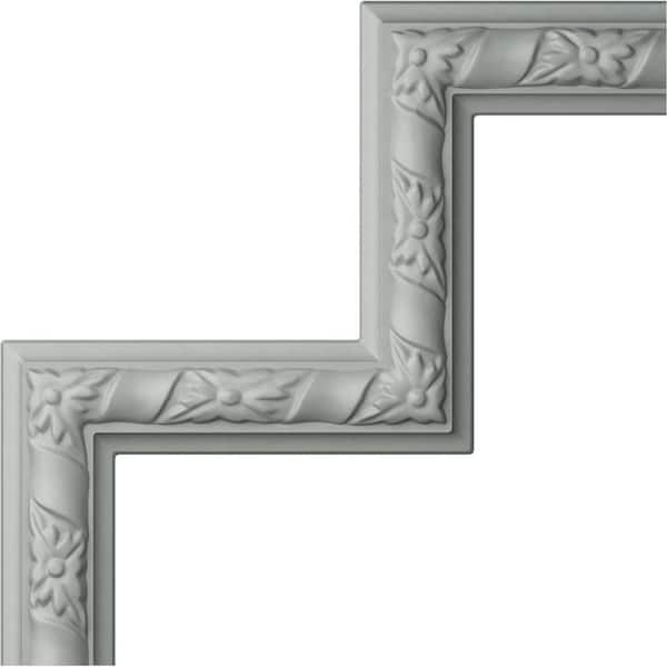 Ekena Millwork 3/4 in. x 9 in. x 9 in. Urethane Kendall Panel Moulding Corner (Matches Moulding PML01X00KD)