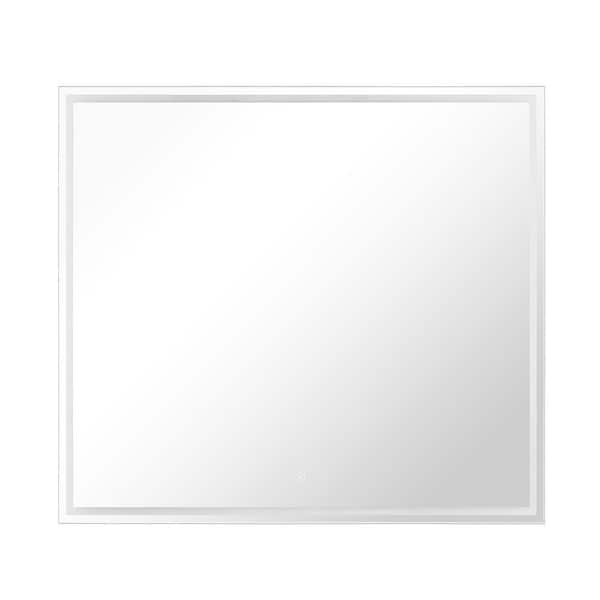 GETLEDEL 36 in. W x 32 in. H Medium Rectangular Frameless LED Light Anti-Fog Wall Mounted Bathroom Vanity Mirror in Silver