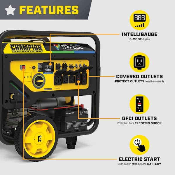 Champion Power Equipment 16,875/13,500-Watt Electric Start Tri