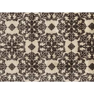 English Manor Washable Chocolate Brown Tan 2 ft. 3 in. x 6 ft. 3 in. Floor Mat Runner Area Rug