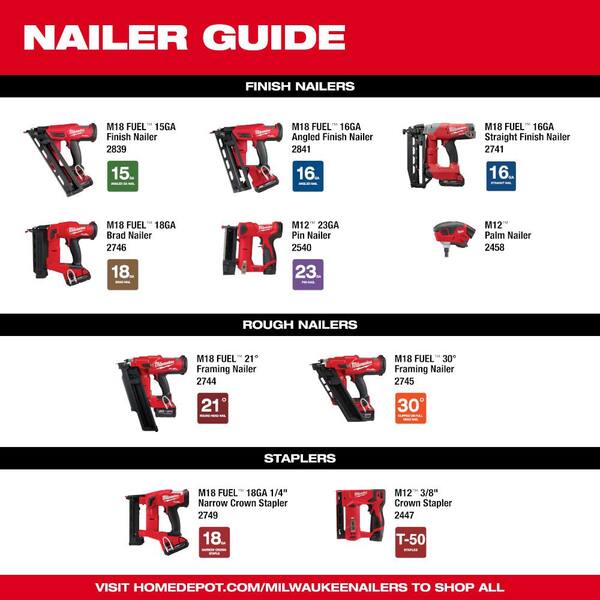 Milwaukee - M18 FUEL 18-Volt Lithium-Ion Brushless Cordless Gen II 16GA Finish Nailer Tool-Only w/Clear Anti Scratch Safety Glasses