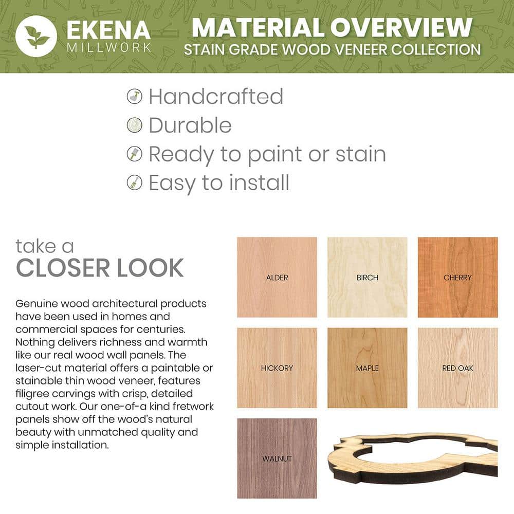 Midland 47" Cherry Wood Decorative Slat Wall Panel Kit