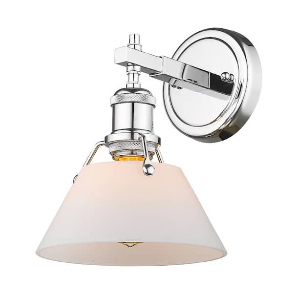 Golden Lighting - Orwell 1-Light Chrome with Opal Glass Shade Bath Vanity Light